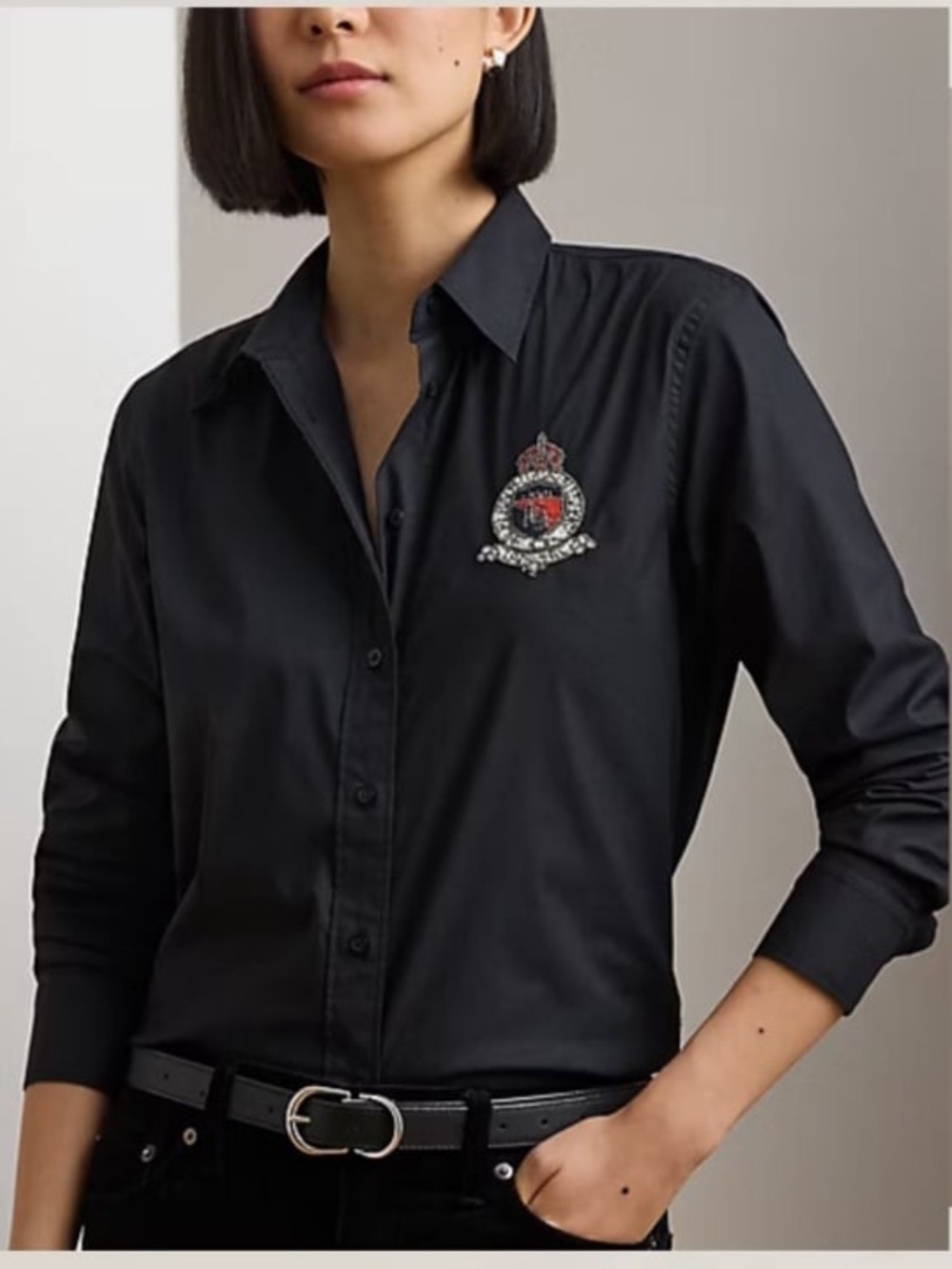 Ralph Lauren+ | classic fit beaded crest shirt